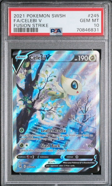 2021 Pokemon Celebi V Full Art Fusion Strike PSA 10