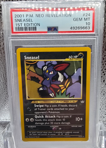 2001 Pokemon Sneasel 1st Edition PSA 10