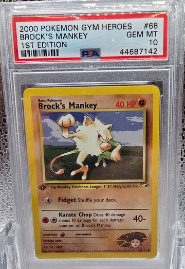 2000 Pokemon Brocks Mankey 1st Edition PSA 10