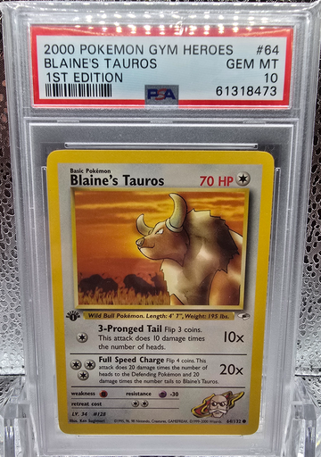2000 Pokemon Blaines Tauros PSA 10