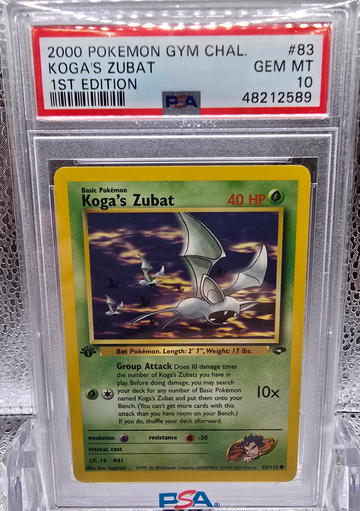 2000 Pokemon Kogas Zubat 1st Edition PSA 10