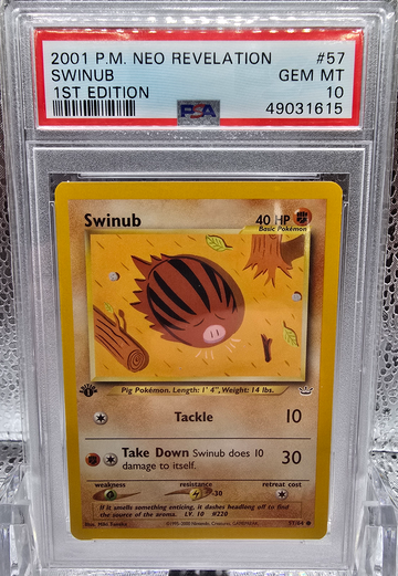 2001 Pokemon Swinub 1st Edition PSA 10