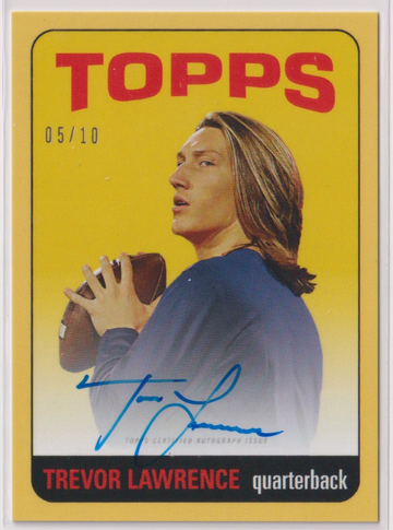 2021 topps x trevor lawrence auto Yellow 05/10