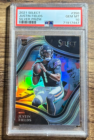 2021 Justin Fields Panini Select Field Level Silver Prizm Rookie PSA 10 #350 RC