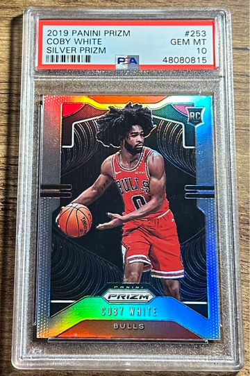 2019-20 Coby White Panini Prizm Silver Rookie PSA 10 GEM #253 RC