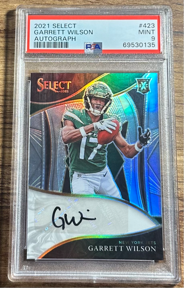 2021 Garrett Wilson Panini Select XRC Silver Prizm Rookie Auto /99 PSA 9 #423 RC SP 2022 Autograph