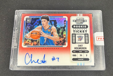 2022-23 Chet Holmgren Panini Contenders Optic Red Prizm Rookie Ticket Variation Auto /99 SEALED #131 RC Autograph