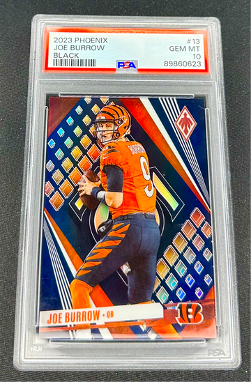 2023 Joe Burrow Panini Phoenix Black Holo 9/10 PSA 10 #13 SP RARE JERSEY #