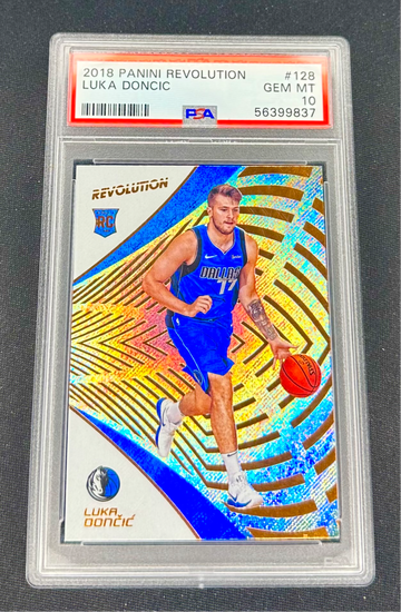 2018-19 Luka Doncic Panini Revolution Holo Foil Rookie PSA 10 GEM #128 RC