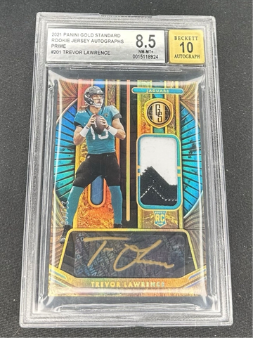 2021 Trevor Lawrence Panini Gold Standard Rookie Patch Jersey Auto /49 BGS 8.5 10 #201 Prime Autograph RPA
