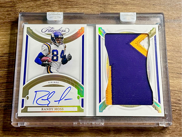 2021 Randy Moss Panini Flawless Booklet Patch Auto Gold 1/10 SEALED Veterans Vertical Autograph SP