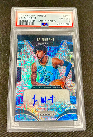 2019-20 Ja Morant Panini Prizm Mojo Rookie Signatures Auto 8/25 PSA 8 Autograph SP Sig RC