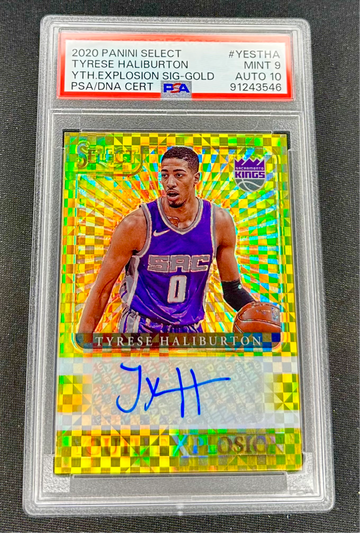 2020 Tyrese Haliburton Select Youth Explosion Gold Rookie Prizm Auto 8/10 PSA 9 10 RC SP Autograph