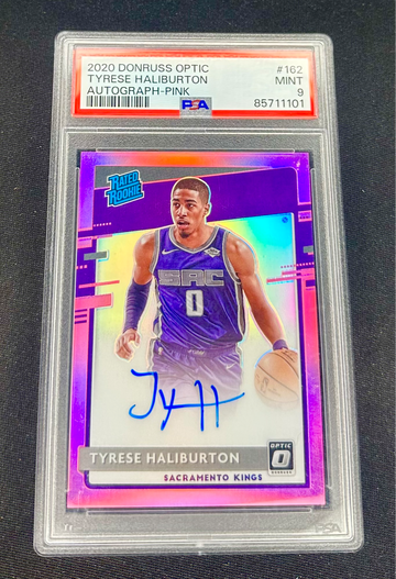 2020 Tyrese Haliburton Donruss Optic Pink Prizm Rated Rookie Auto /25 PSA 9 #162 Autograph Halliburton