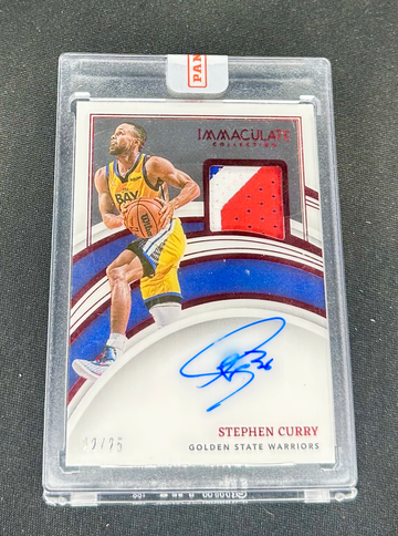 2021 Stephen Curry Panini Immaculate Red Ruby Patch Jersey Auto /25 SEALED Autograph SP