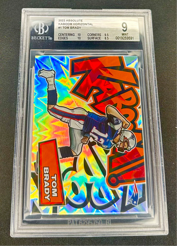 2022 Tom Brady Panini Absolute Football Kaboom Horizontal Holo BGS 9 #KH1 KABOOM! SP RARE Patriots