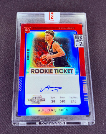 2021 Alperen Sengun Panini Contenders Optic Blue Prizm Rookie Ticket Auto /49 SEALED #103 SP Autograph