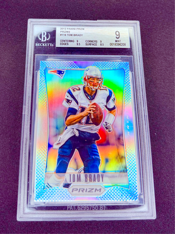 2012 Tom Brady Panini Prizm Silver Refractor Prizms BGS 9 MINT #116 FIRST YEAR SP