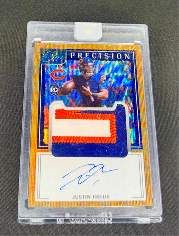 2021 Justin Fields Panini One Precision Gold Prizm Rookie Patch Auto /10 RPA #304 SEALED Jersey Autograph