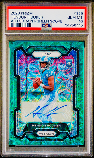 2023 Hendon Hooker Panini Prizm Green Scope Rookie Auto /75 PSA 10 Autograph #329 RC SP