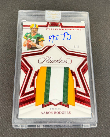 2022 Aaron Rodgers Flawless Star Swatch Signatures Ruby Patch Auto /8 SEALED Red Autograph SP Jersey