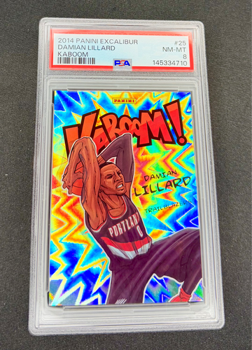 2014 Damian Lillard Panini Excalibur Kaboom Vertical Holo PSA 8 #25 KABOOM! SP