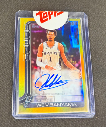 2025 Victor Wembanyama Topps Flagship Real One Gold Holo Auto /50 SEALED Autograph Foil Signature