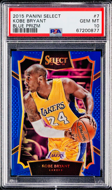 2015 Kobe Bryant Panini Select Blue Prizm 12/249 PSA 10 GEM #7 SP Concourse