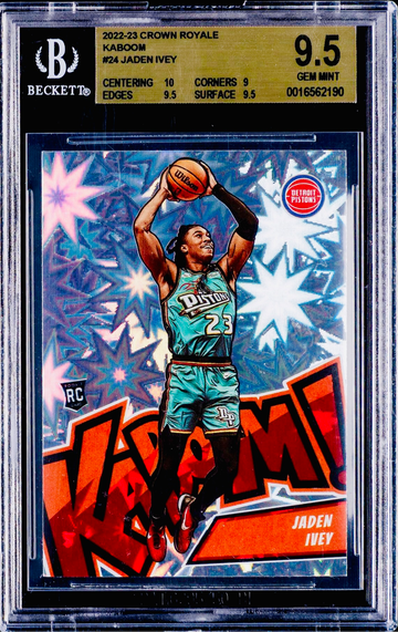2022 Jaden Ivey Panini Crown Royale Kaboom Vertical Rookie BGS 9.5 #24 KABOOM! Holo SP RC