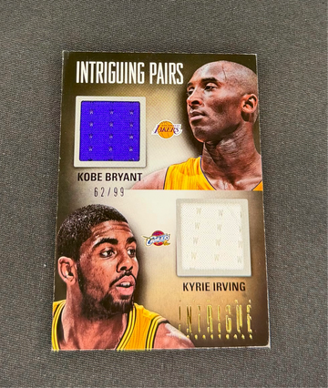 2012 Kobe Bryant Kyrie Irving Intrigue Intriguing Pairs Patch Jersey Rookie /99 #1 Game Worn Dual
