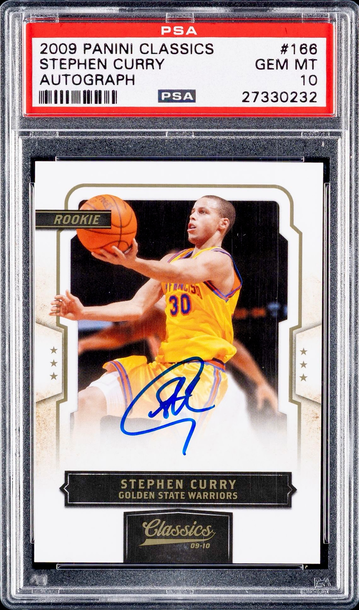 2009 Stephen Curry Panini Classics Rookie Auto Autograph PSA 10 #166 /499 GEM SP ON CARD Signature