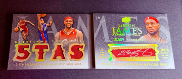 2008 Lebron James UD Exquisite Booklet Gold Patch Auto /10 Black All Star MVP 5 TAS Career Portfolio Jersey