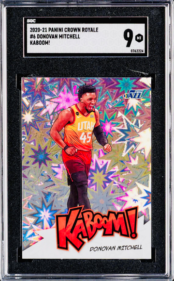 2020 Donovan Mitchell Panini Crown Royale Kaboom Vertical SGC 9 #6 KABOOM! Holo SP