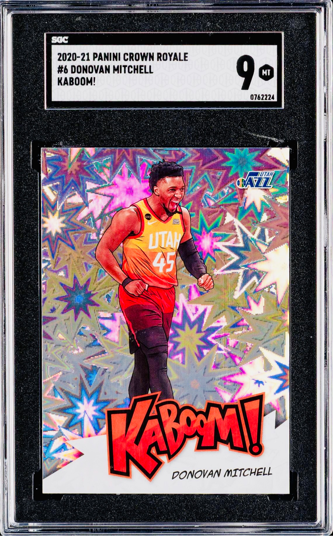 2020 Donovan Mitchell Panini Crown Royale Kaboom Vertical SGC 9 #6 