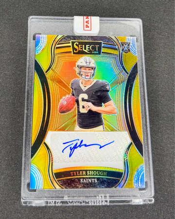 2024 Tyler Shough Panini Select XRC Gold Prizm Rookie Auto 1/10 Redemption SEALED 2025 Autograph