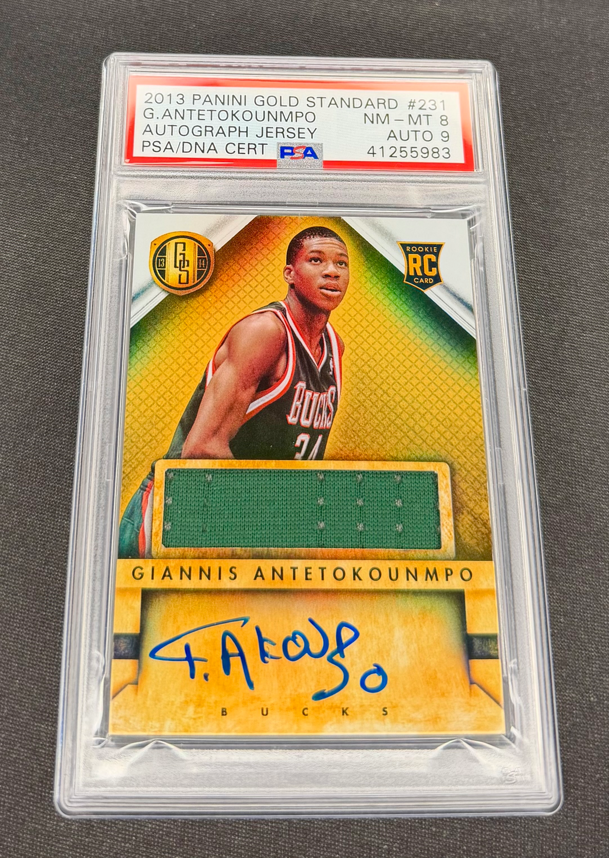 2013 Giannis Antetokounmpo Panini Gold Standard Rookie Patch