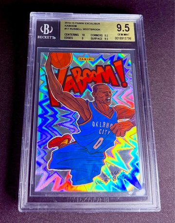 2014 Russell Westbrook Panini Excalibur Kaboom Vertical BGS 9.5 #17 KABOOM! Holo SP RARE GEM MINT