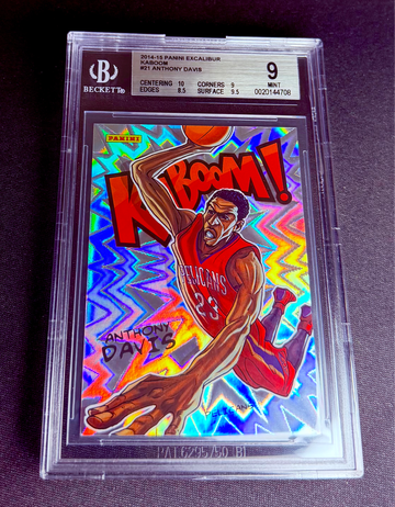 2014 Anthony Davis Panini Excalibur Kaboom Vertical BGS 9 #21 KABOOM! SP Holo
