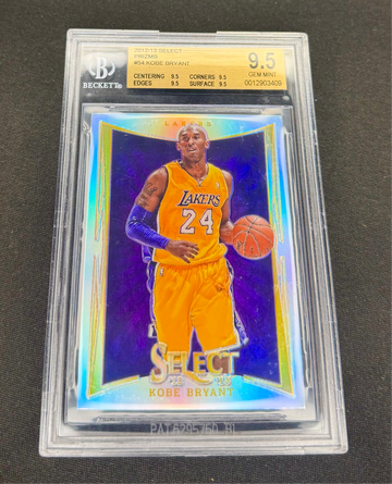 2012 Kobe Bryant Select Silver Prizm BGS 9.5 #54 TRUE GEM PANINI First Year SP LOW POP