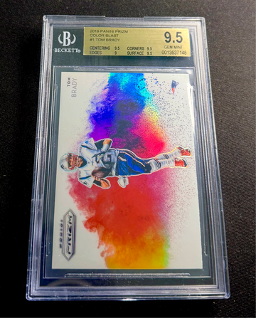 2019 Tom Brady Panini Prizm Color Blast BGS 9.5 GEM #CB-TB Colorblast 1 Patriots MINT RARE LOW POP