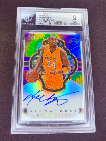 2017 Kobe Bryant Panini Select Tie Dye Prizm Signatures Auto 7/25 BGS 9 Autograph SP KB