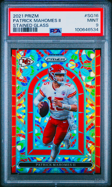 2021 Patrick Mahomes II Panini Prizm Stained Glass Art PSA 9 #SG-16 SP Vertical RARE