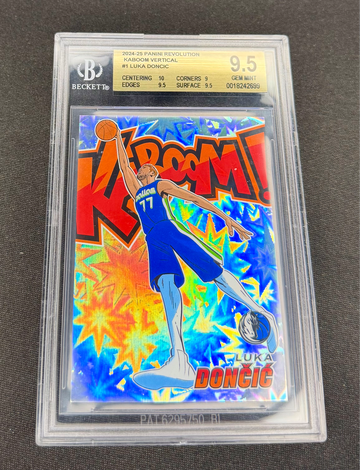 2024 Luka Doncic Panini Revolution Kaboom Vertical BGS 9.5 #1 KABOOM! Holo SP GEM MINT
