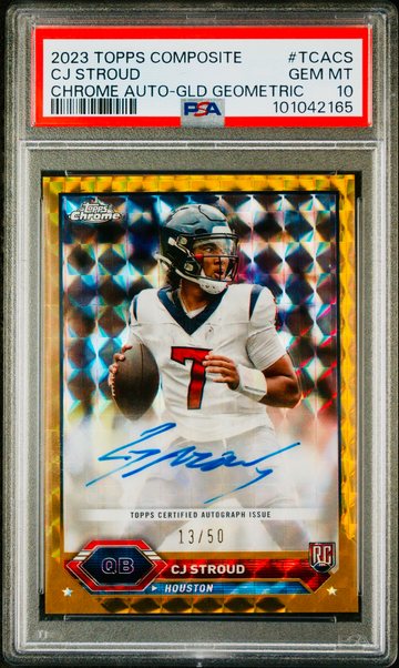 2023 CJ Stroud Topps Composite Chrome Gold Geometric Rookie Auto PSA 10 /50 C.J. GEM AUTOGRAPH SP