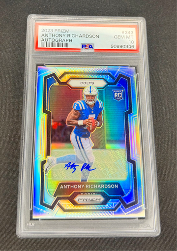 2023 Anthony Richardson Panini Prizm Silver Rookie Auto PSA 10 #343 Autograph RC GEM MINT