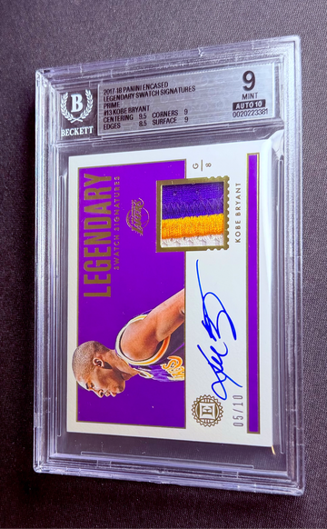 2017 Kobe Bryant Panini Encased Gold Patch Auto Legendary Swatch Signatures 5/10 BGS 9 10 Autograph Prime