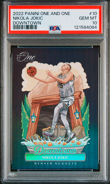 2022 Nikola Jokic Panini One And One Downtown Vertical PSA 10 GEM #10 Joker SP DOWNTOWN! 1