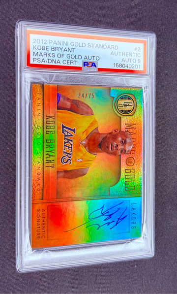 2012 Kobe Bryant Gold Standard Marks Of Auto /75 PSA AUTH 9 #2 Signature Panini Autograph SP