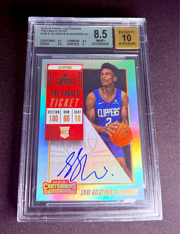2018 Shai Gilgeous Alexander Contenders The Finals Rookie Auto /49 BGS 8.5 10 #106 Ticket Autograph Panini