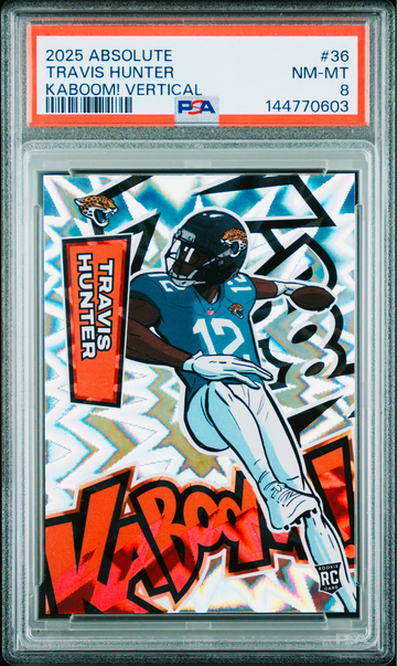 2025 Travis Hunter Absolute Football Kaboom Vertical Rookie PSA 8 #36 KABOOM! Panini SP RC
